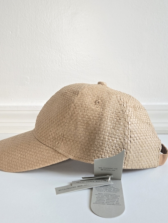 New Wyeth Woven Straw Adjustable Natural Baseball Cap Hat One Size NWT main image 9